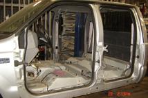 Southern Truck has removed all interior from this 2000 Ford F350 Superduty Crew Cab to remove all rust and prepare for the paint shop.